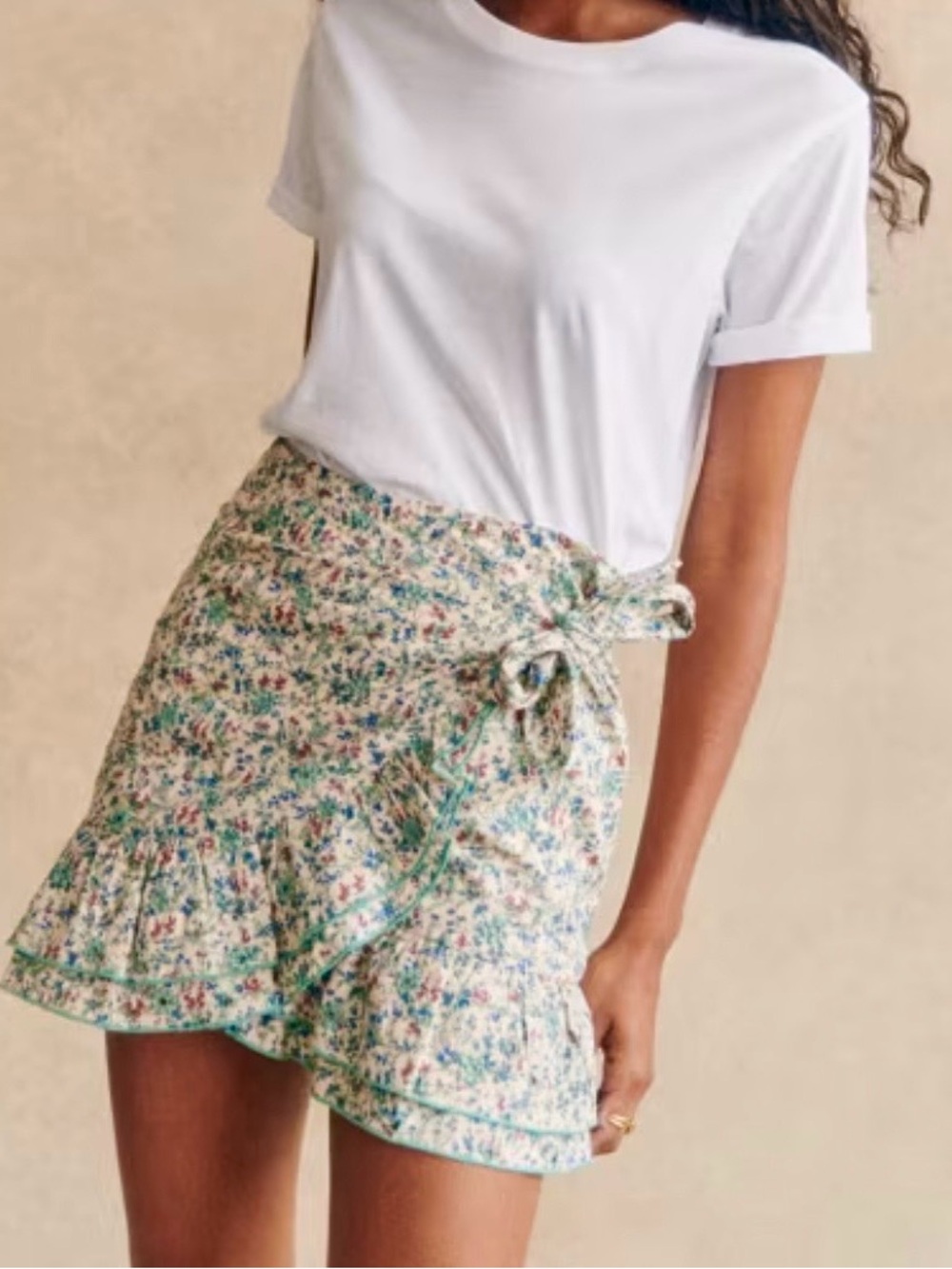 Sezane Come Skirt Floral Ruffled Mini Ostuni Print